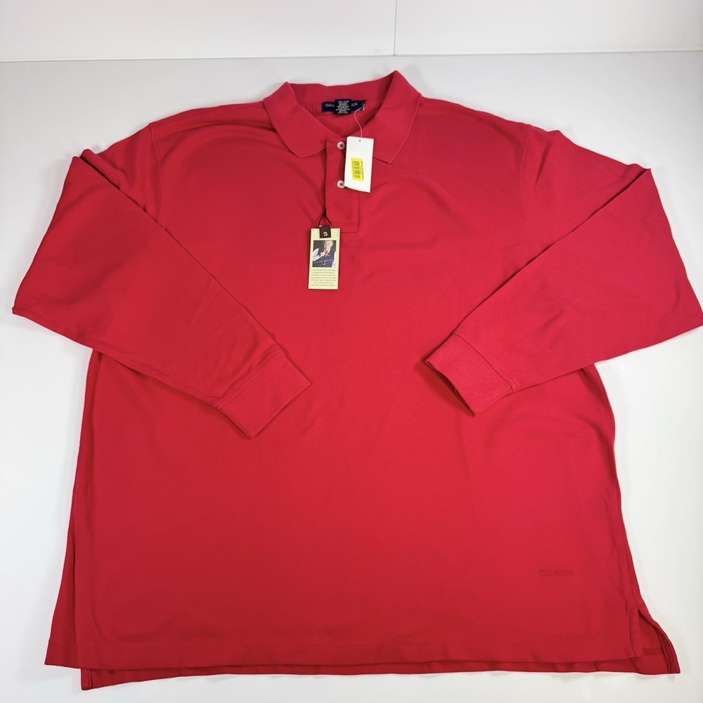 NWT Daniel Cremieux Classics Polo Shirt Mens XL‎ Red Long Sleeve 100% Cotton